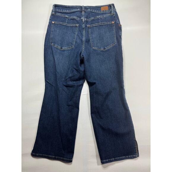 Judy Blue Women's Straight Leg Crop Blue Stretch Denim Jeans - Size 14W (31x25) - Picture 2 of 6